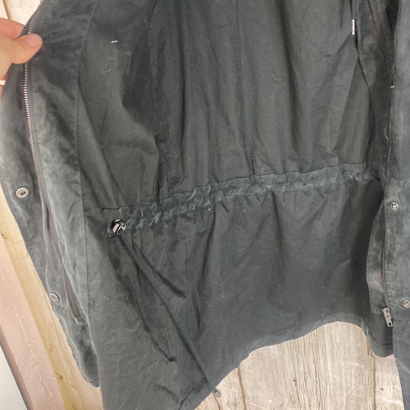 Maje Lambskin Leather Trim Anorak Jacket Size Medium - Picture 12 of 12